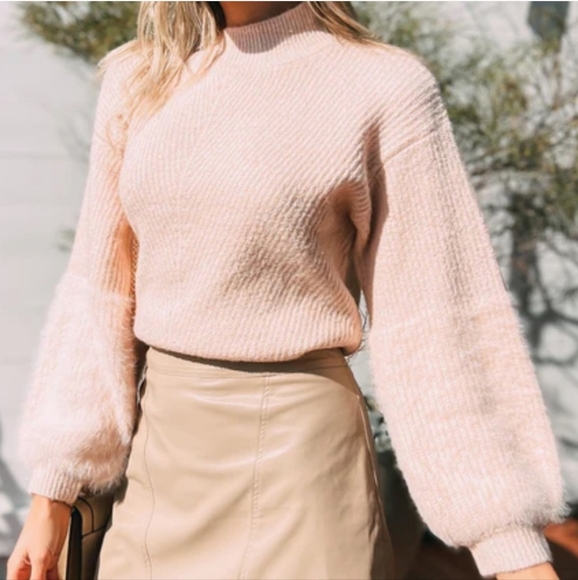 AMARYLLIS Apricot Eyelash Sweater - Picture 1 of 9